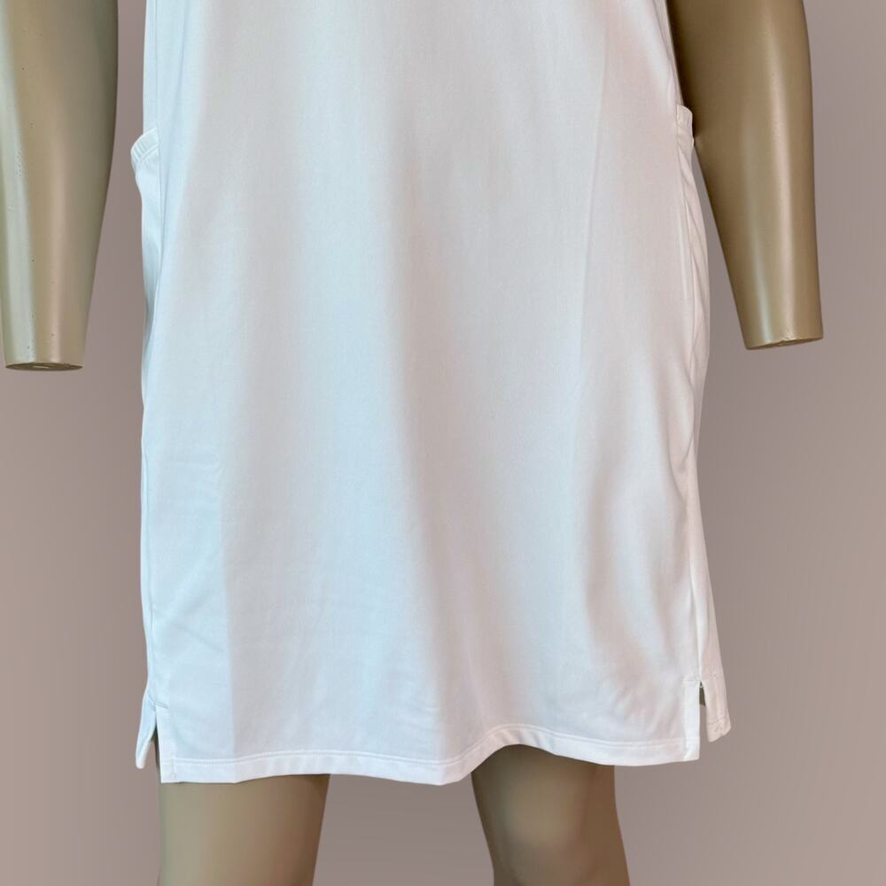 Adidas Womens Athletic Tennis Golf Polo Dress Size M White Short Sleeve Striped - Picture 6 of 13